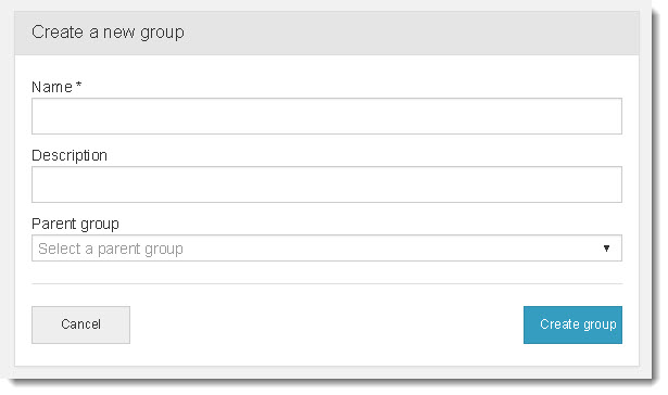 Create a new group page.